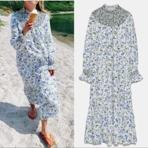ZARA FLORAL PRINTED RUSTIC DRESS XS CAN FIT BIGGER SIZES